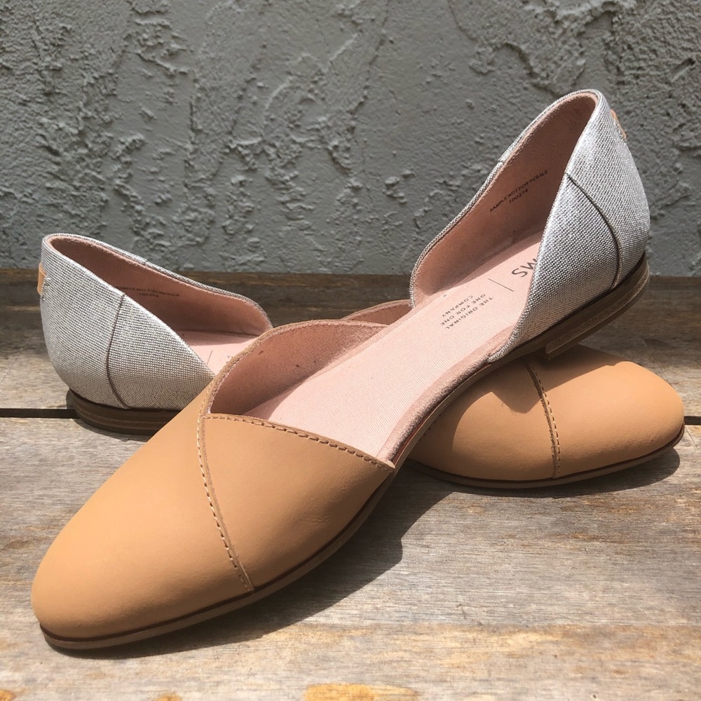 Toms D'Orsay Honey Leather Sparkle Woven Flats